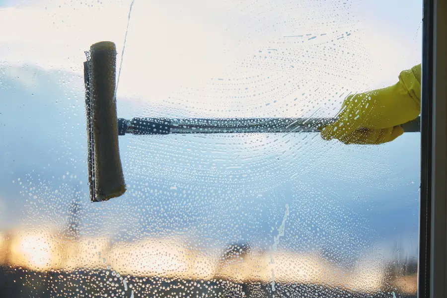 cleaning high windows